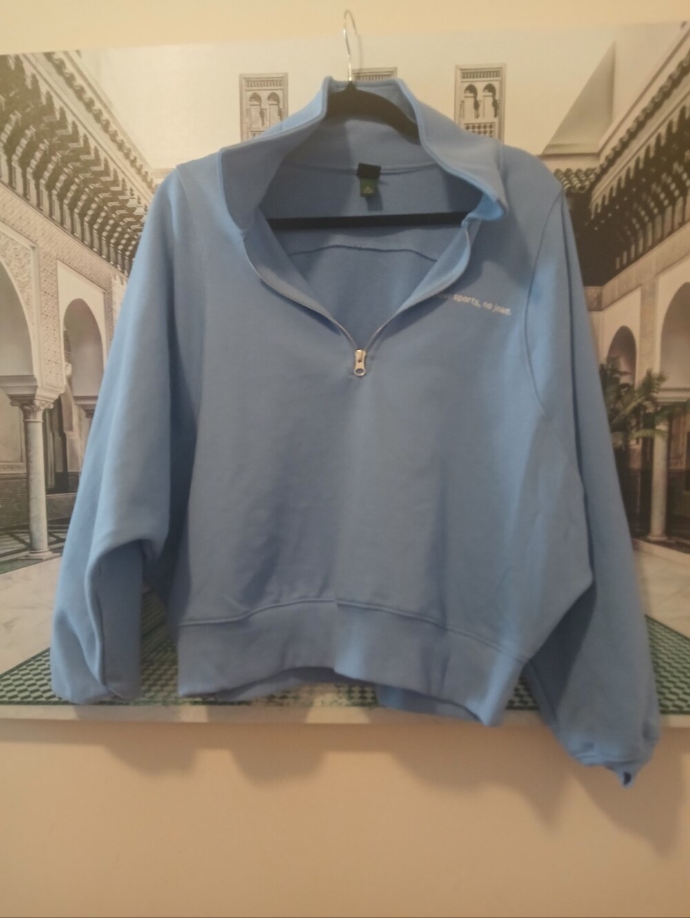 Light Blue Quarter-Zip Pullover Top - Women